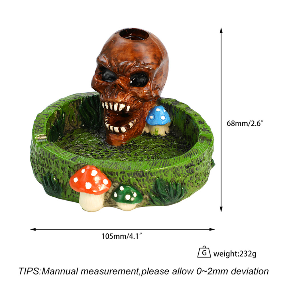 Indoor outdoor cool funny custom skull head smoking ashtrays for cigarettes fancy ash tray for home office decoration