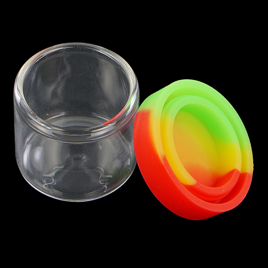 6 ml Football Container-no printing coin jar silicone jar with Glass