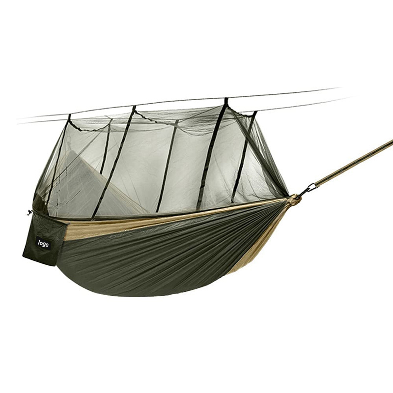 Anti-mosquito Anti-ant Portable Hammock 2024 Hot Outdoor Mountain Camping Beach Travel Explosion Adult Army Green Hiking OEM ODM