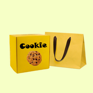 Wholesale Custom Logo Yellow Pink Handle Bags Take Away Verpackung Food Grade Bakery Donut Dough Cake Packaging Cookie Boxes