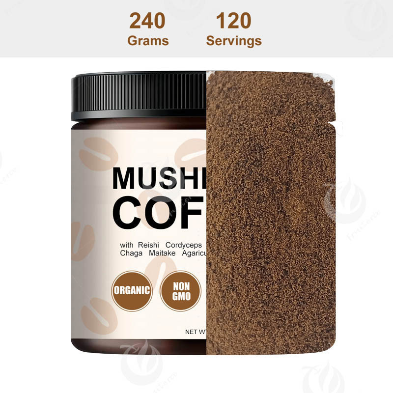 Private Label OEM Herbal Mushroom Coffee Hericium Erinaceus Cordyceps Grifola Frondosa Chaga Reishi Ganoderma Mushroom Coffee