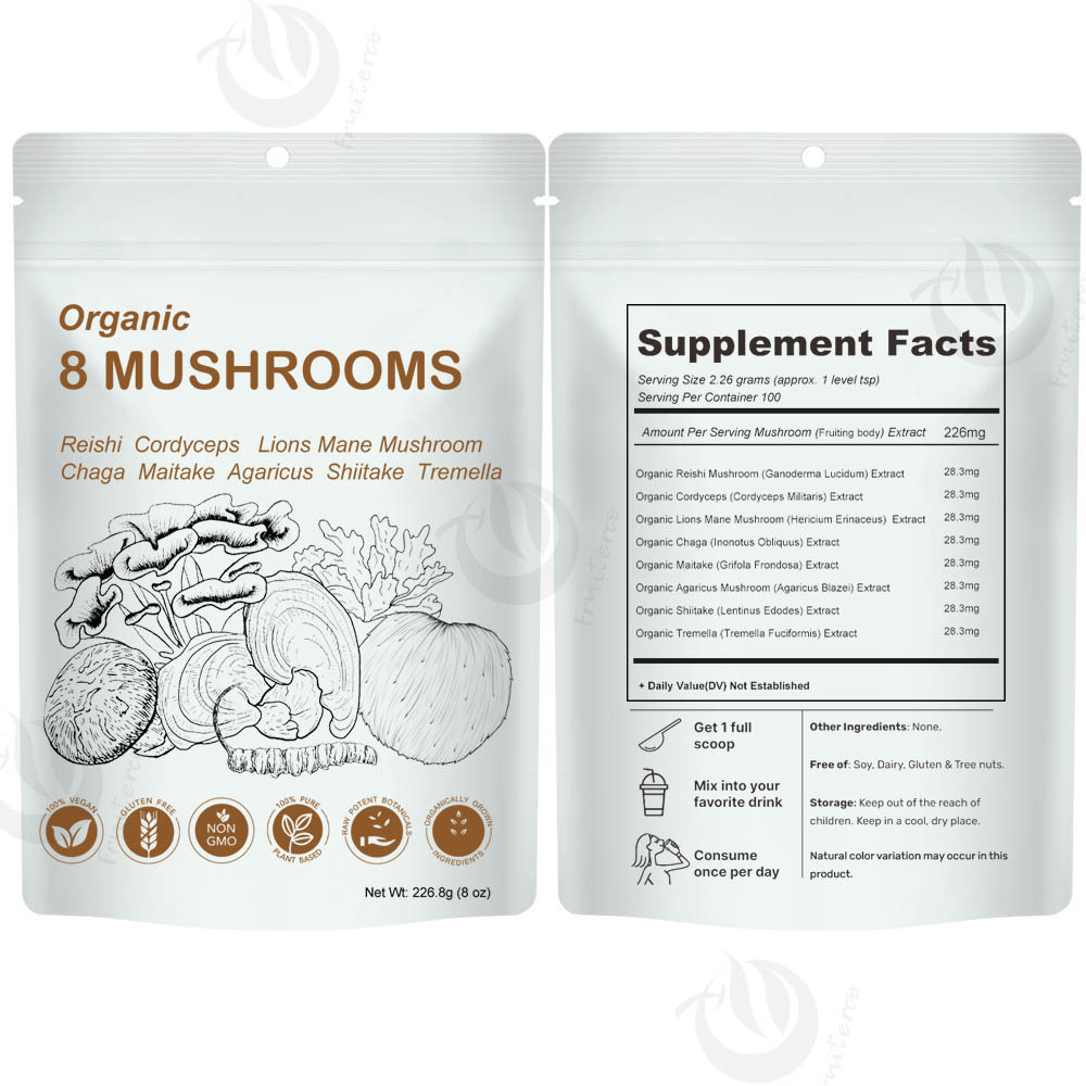 Maitake,Chaga, Cordyceps,Ganoderma Reishi,Lions Mane Mushroom Organic Mushroom Extract Powder