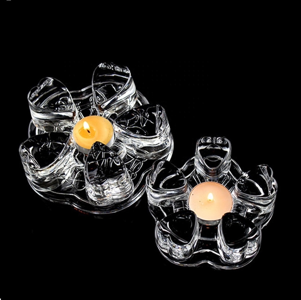 Luxury Candle Wholesale Large Glass Candle Jars Heat Resistant Heart Shaped Glass Candle Holder for tea pot warmer