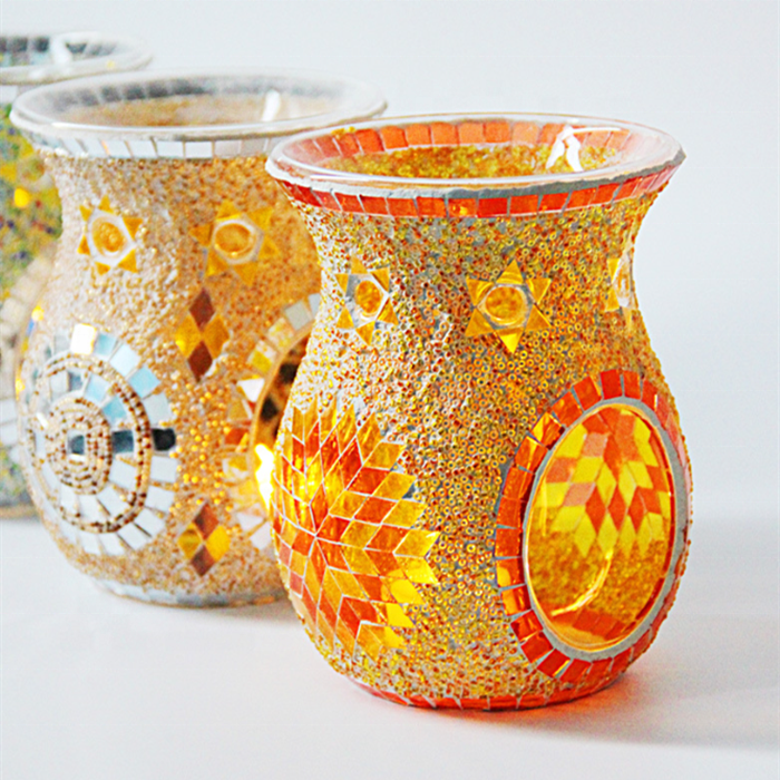 Sunflower Glass Mosaic Candle Holder Moroccan Lanterns Tealight Holder Candlestick Cup Candlelight Decoration Candle Cup