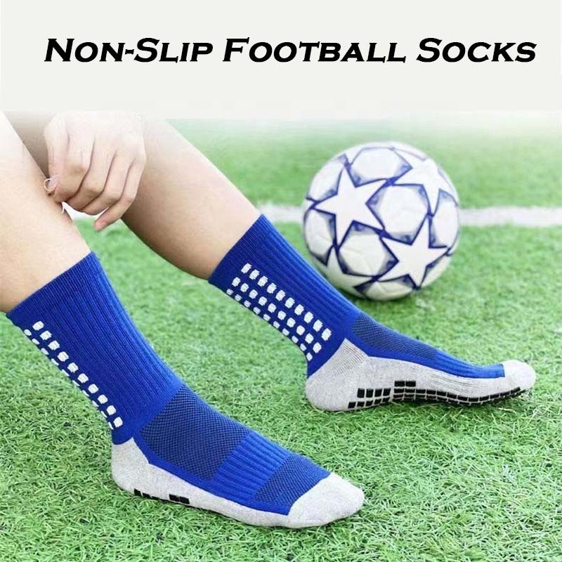 Medium Tube Non-Slip Glue Dispensing Football Socks Grey Bottom Cushioning Training Socks