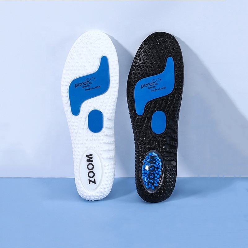 Factory direct PU Full Length insert Air Cushion Poron Shock Absorption Insoles for men and women