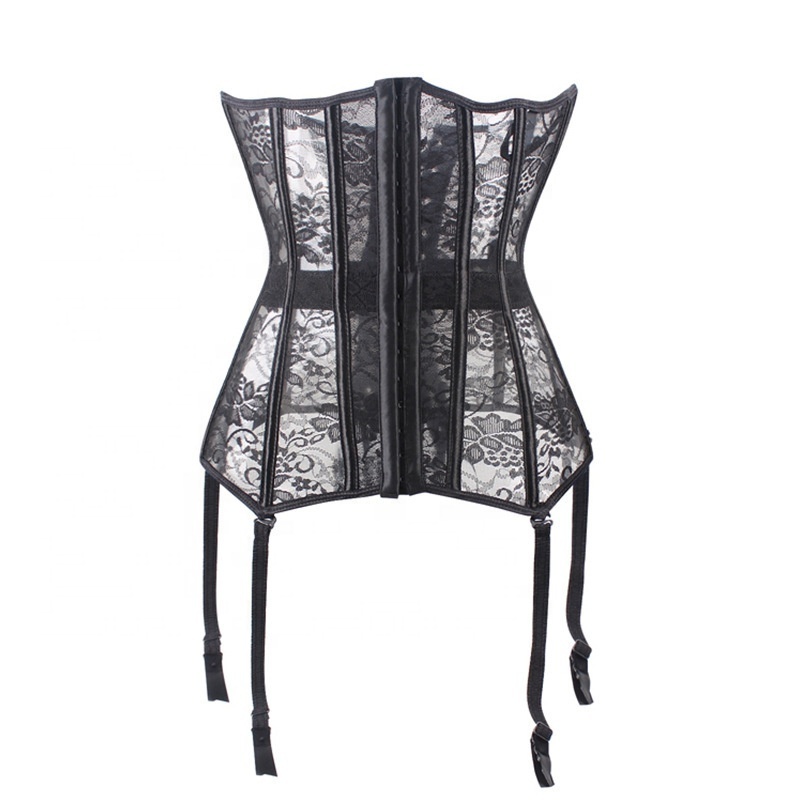 Waist Training Corsets S To 6XL Black Champagne Korsett Woman 14 Steel Boned Chest Binder Bustier Corset Top with Rope