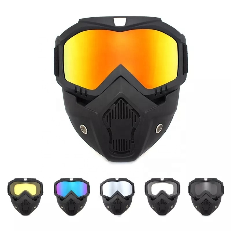 Hot Sales Safety Custom Sports Motocross Sunglasses Motorcycle Riding Goggles with Mask