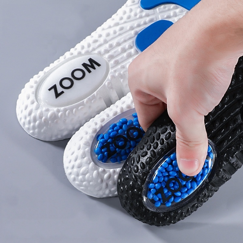 Factory direct PU Full Length insert Air Cushion Poron Shock Absorption Insoles for men and women