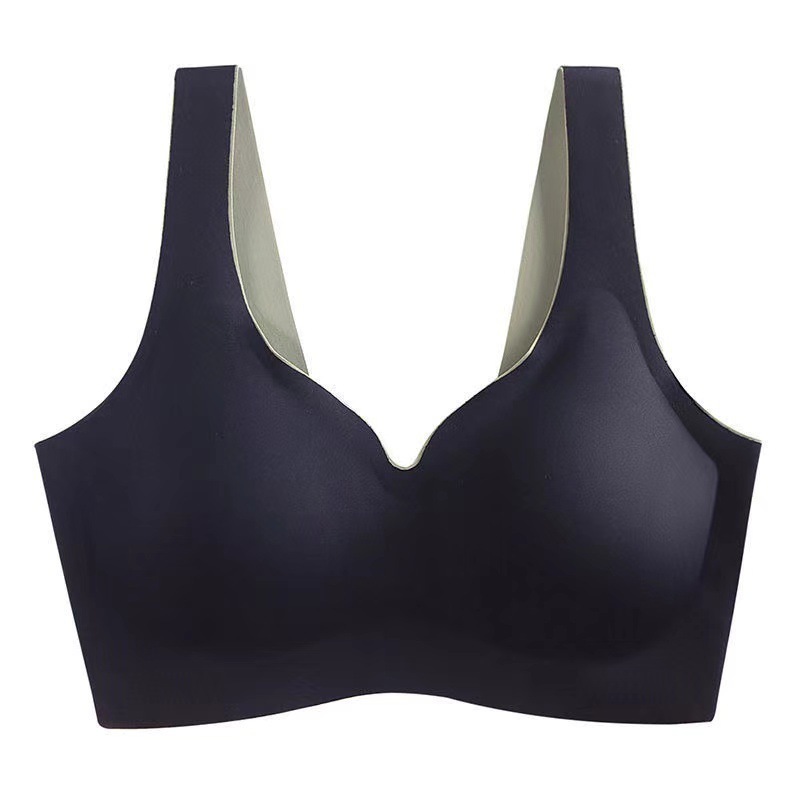 Thailand latex sports genie bra one piece seamless vest bra large size beauty back bra