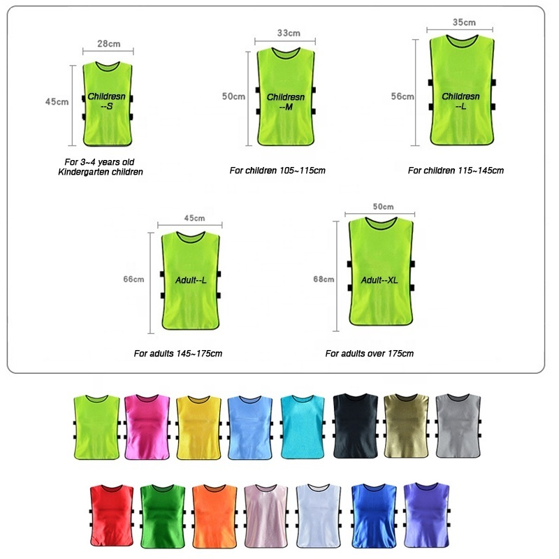 Custom Logo Print Soccer Training Vest 100% Polyester Quick Drying Football Sleeveless Bibs Jersey