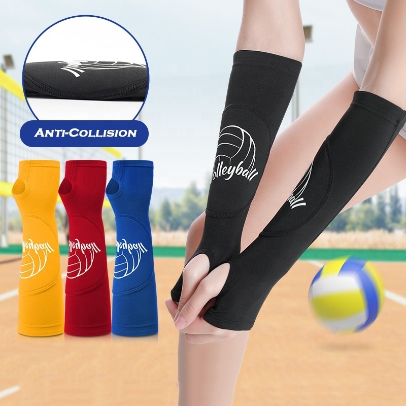 Volleyball Training Accessories Passing Forearm Protection Sleeves with SBR Protection Pad and Thumb Hole