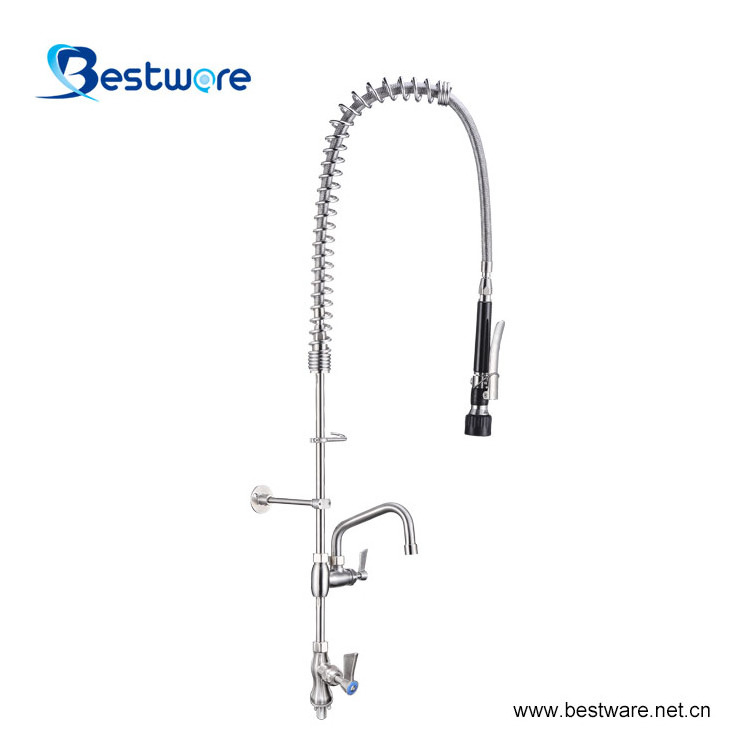 Thermostatic Kitchen Sink Water Faucet Stainless Steel Dishwasher Spout Double Outlet 2-Hole Installation UPC Faucet Parts