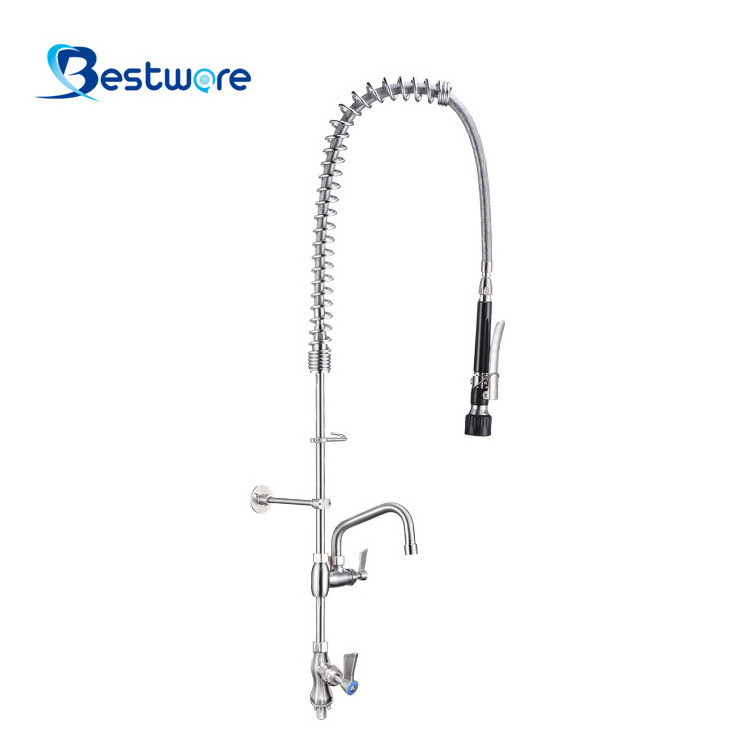 Thermostatic Kitchen Sink Water Faucet Stainless Steel Dishwasher Spout Double Outlet 2-Hole Installation UPC Faucet Parts