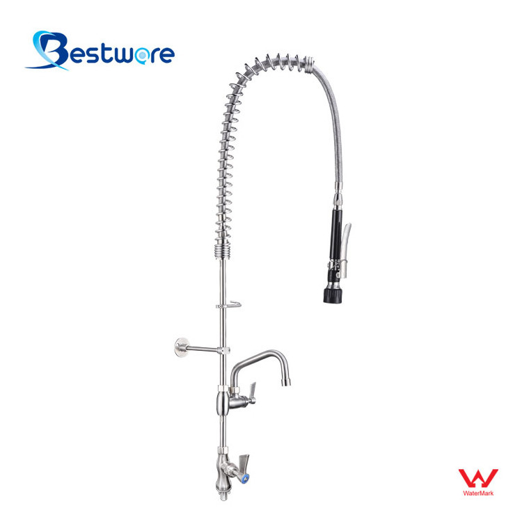 Thermostatic Kitchen Sink Water Faucet Stainless Steel Dishwasher Spout Double Outlet 2-Hole Installation UPC Faucet Parts