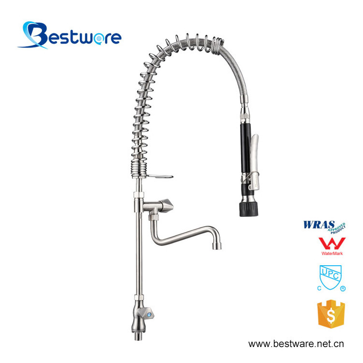 3 Way Farmhouse Pull Down Water Sink Stainless Steel Commercial Kitchen Faucet