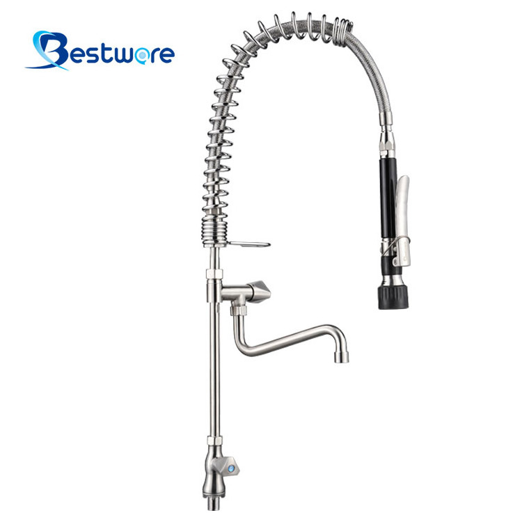 3 Way Farmhouse Pull Down Water Sink Stainless Steel Commercial Kitchen Faucet