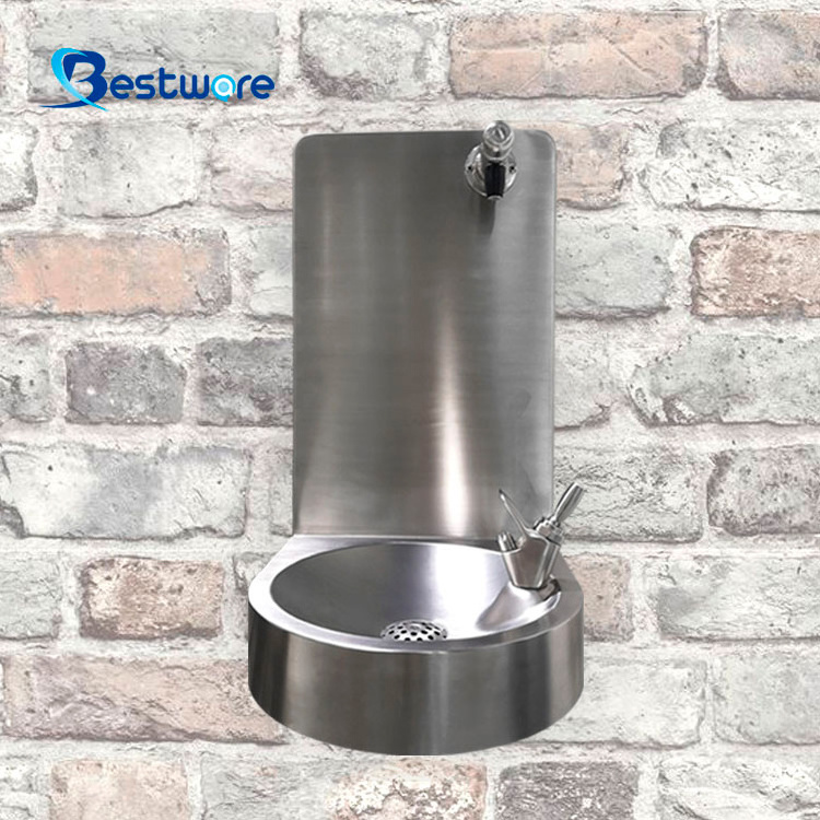 Self Closing Public Water Drinking Station Bottle Filler Wall Mounted Faucet Sink Tap For Park