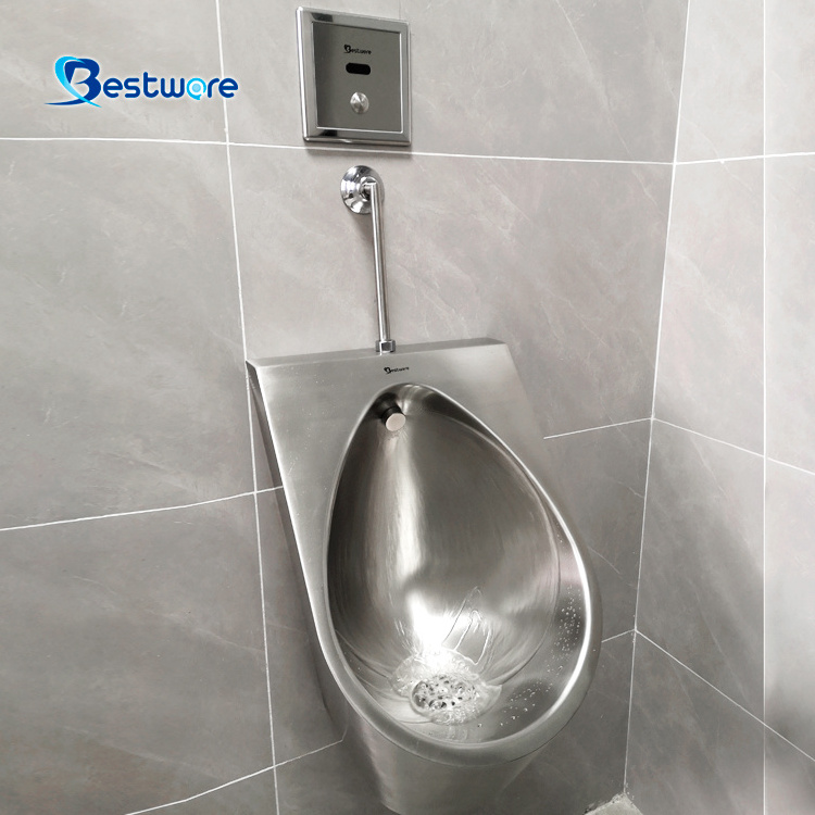 Modern Stainless Steel Freestanding Urinal with Hung Design Wall Mounted for Convenience for Hotels