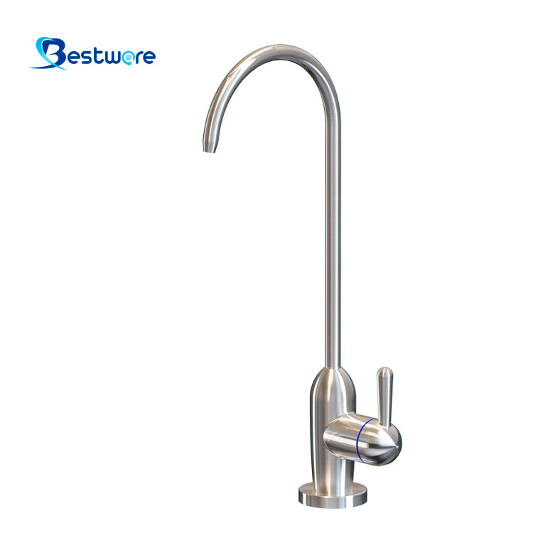 Deck Mounted Classic Lead-Free Kitchen Faucets Goose Neck Ceramic Valve Core Single Hole Water Purification Drinking Faucets