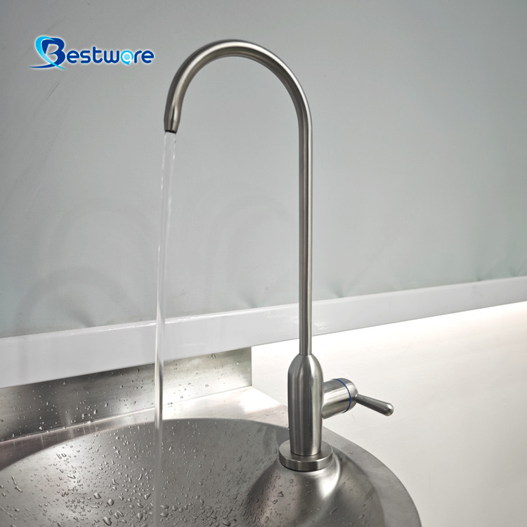 Deck Mounted Classic Lead-Free Kitchen Faucets Goose Neck Ceramic Valve Core Single Hole Water Purification Drinking Faucets