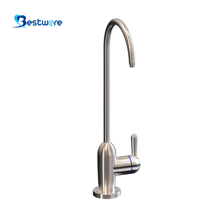 Deck Mounted Classic Lead-Free Kitchen Faucets Goose Neck Ceramic Valve Core Single Hole Water Purification Drinking Faucets