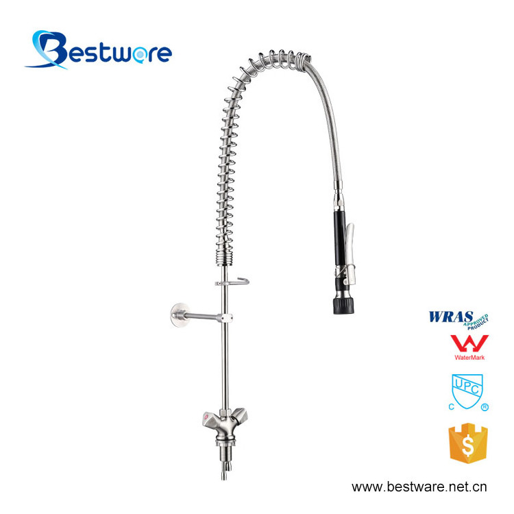 Stainless Steel Cold Water Long Neck Commercial Pre Rinse Kitchen Tap Faucet