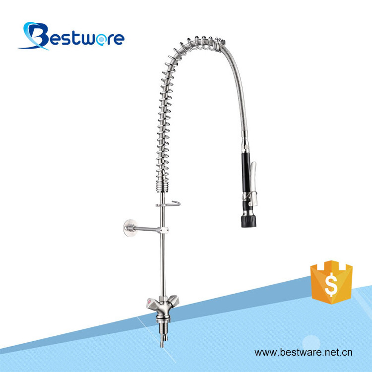 Stainless Steel Cold Water Long Neck Commercial Pre Rinse Kitchen Tap Faucet