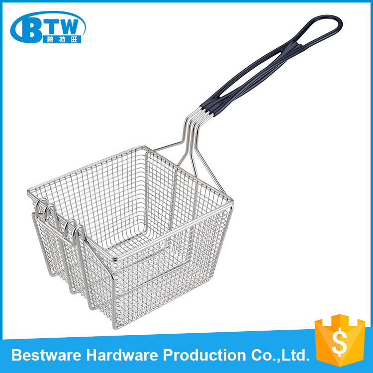 Factory Price High Quality Food Chicken Deep Frying Stainless Steel Rectangular Wire Mesh Baskets