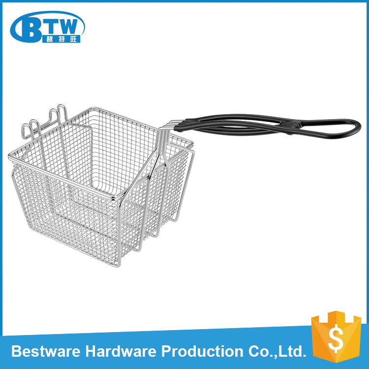 Factory Price High Quality Food Chicken Deep Frying Stainless Steel Rectangular Wire Mesh Baskets