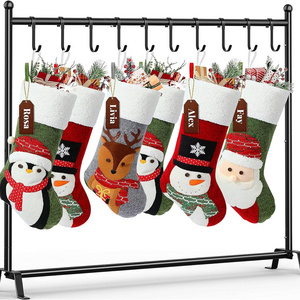 Christmas Stocking Holder Stand with 10 Hooks, 45 "W x 38 "H Stocking Hanger Rack for Floor, Heavy Duty Christmas Stocking