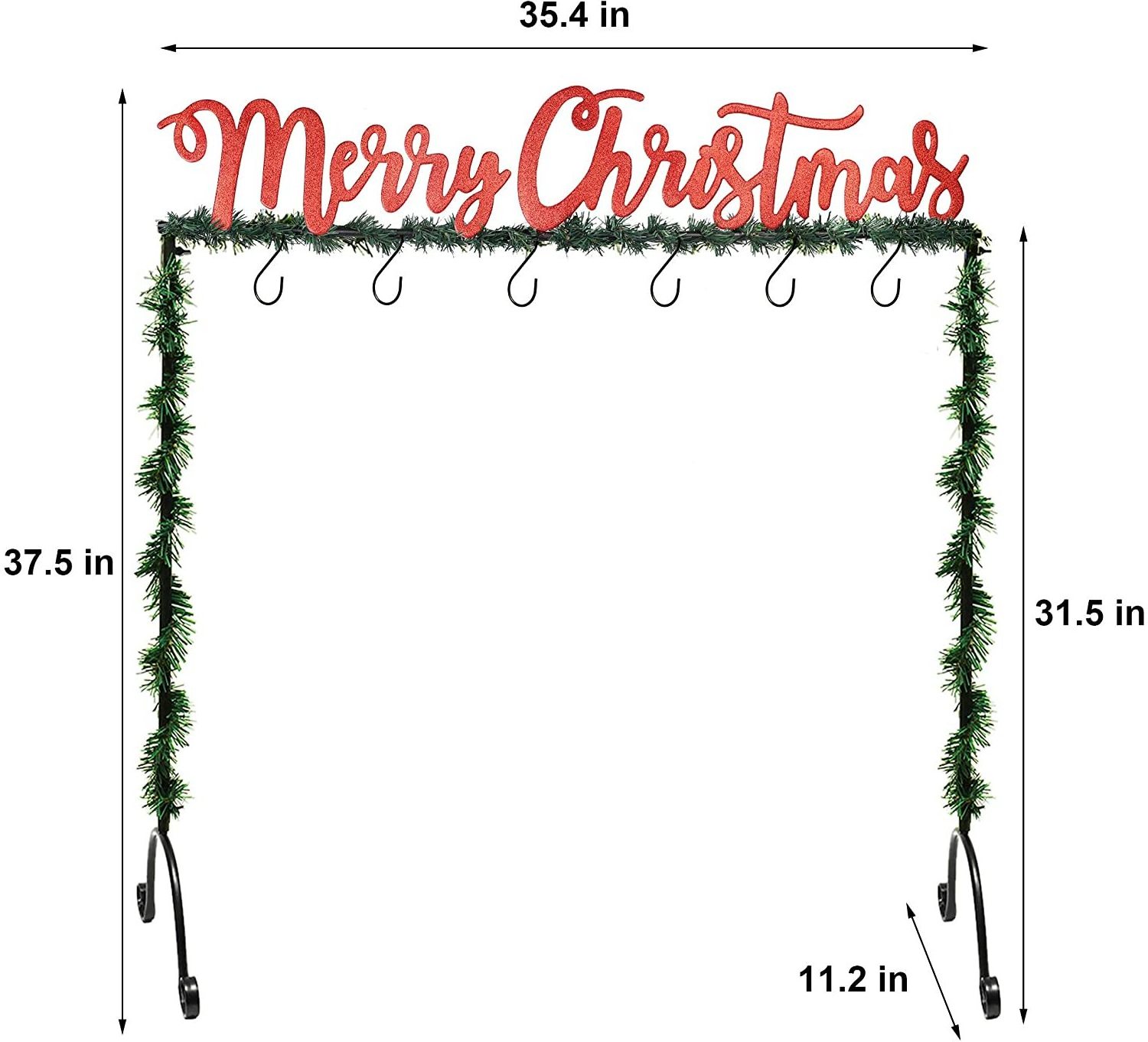 Metal Merry Christmas Stocking Holder Stand Hangers