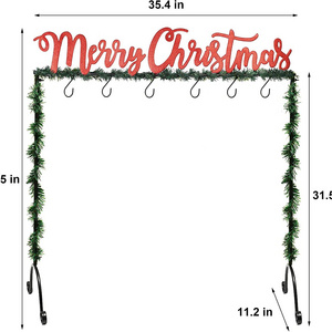 Metal Merry Christmas Stocking Holder Stand Hangers