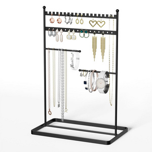 4 Tier Jewelry Organizer Stand Holder for Necklace, Bracelet, Ring, Earring Rack With 36 Hole, Storage Hanger for Display