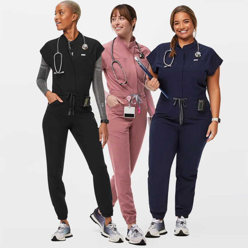 Bestex Custom Jumpsuit Nursing Scrubs Uniforms Sets Polyester Women Medical Scrubs Uniforms Wholesale Hospital Uniforms