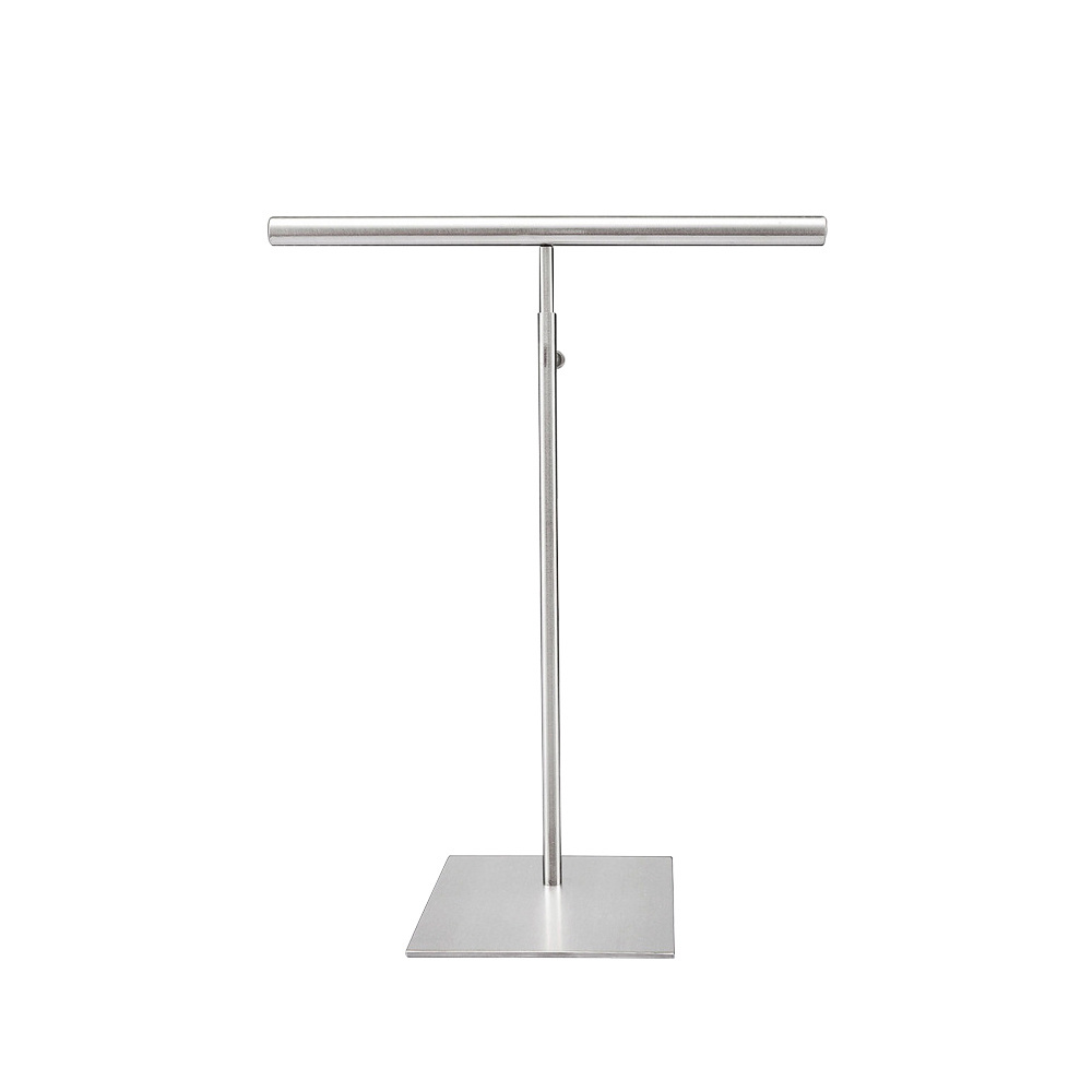 Wholesale adjustable height metal tie display stand store chrome scarf display rack