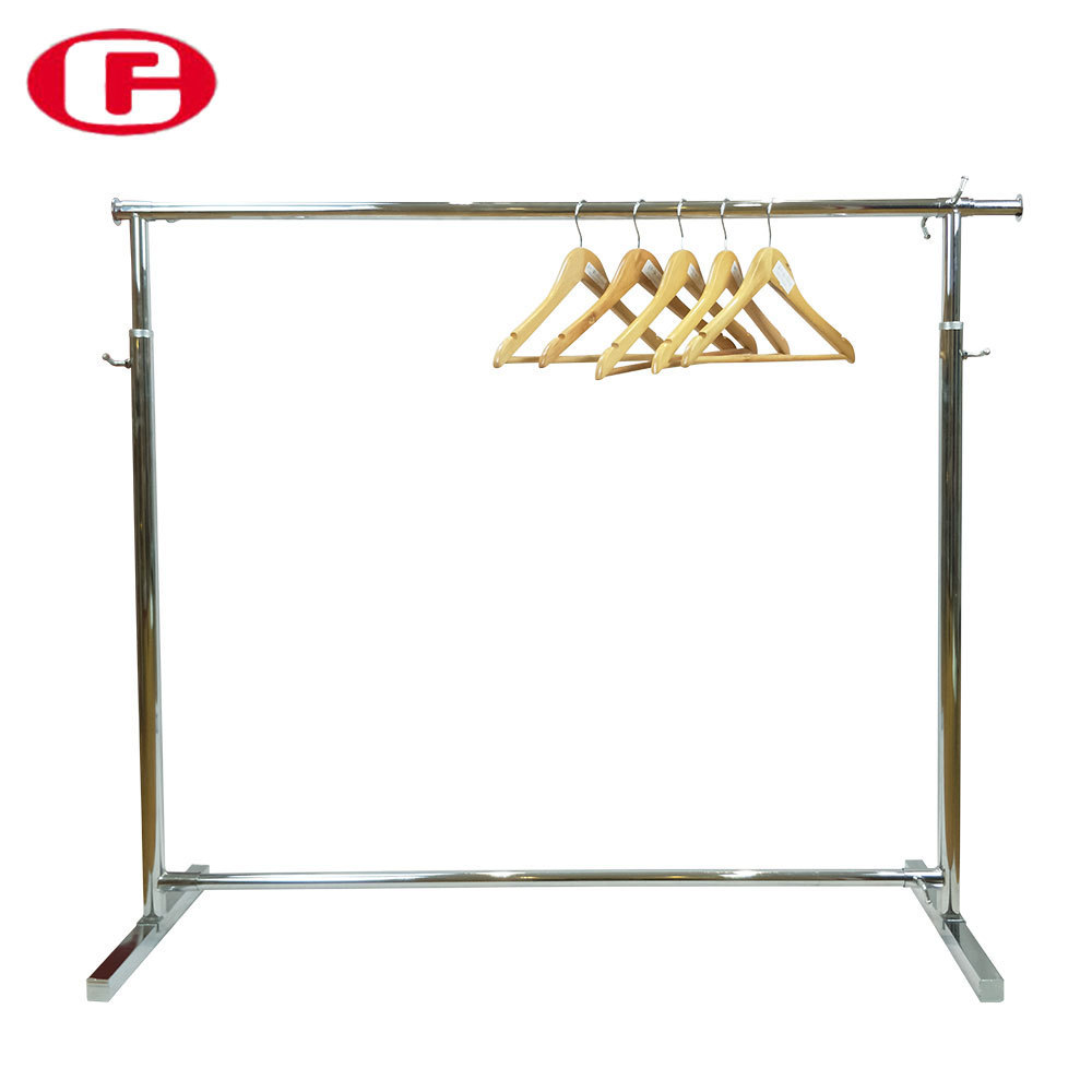 Stainless steel retail simple garment hanging clothes display drying rack for clothes shops