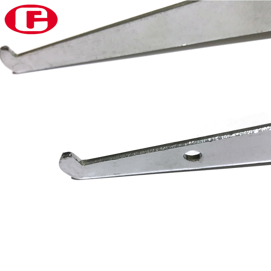 Store chrome metal slatwall straight shelf hook brackets for holding wood and glass shelves