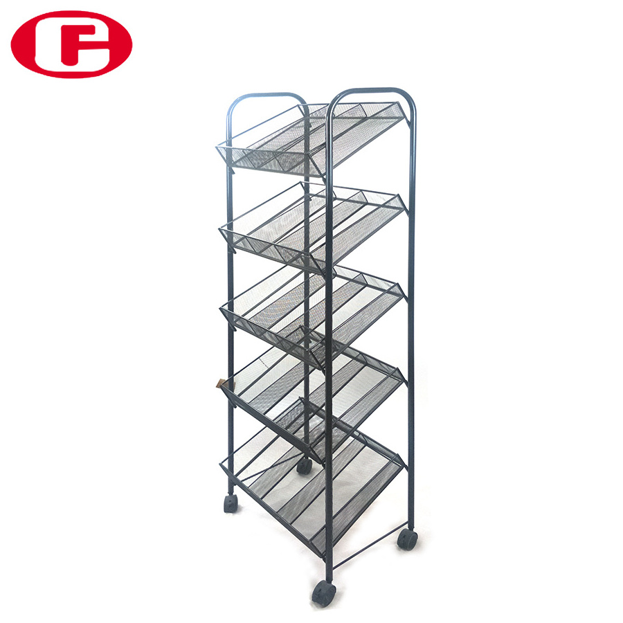 Heavy duty metal iron wire black garment Small objects display shelf rack for retail store