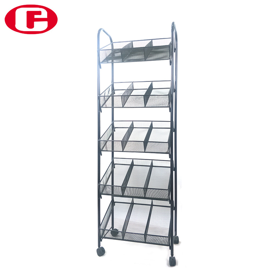 Heavy duty metal iron wire black garment Small objects display shelf rack for retail store