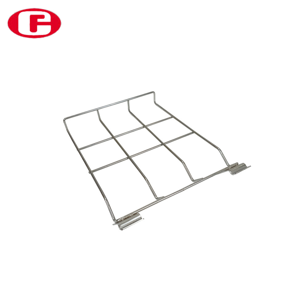 Wire mesh display shop goods shelf wire metal slatwall clothes display rack/ clothing hang rail display metal shelf