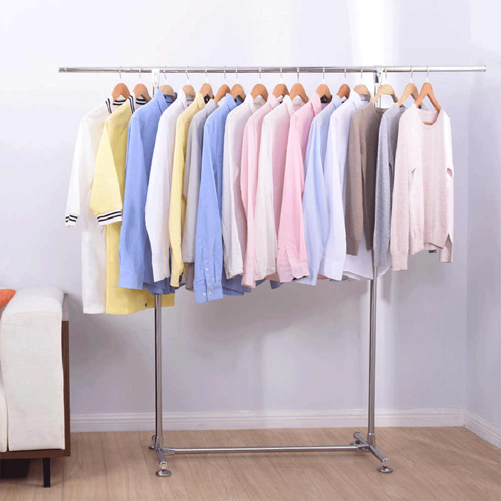 Chrome plating metal hanging clothing  display rack stand/retail store t shirt display racks