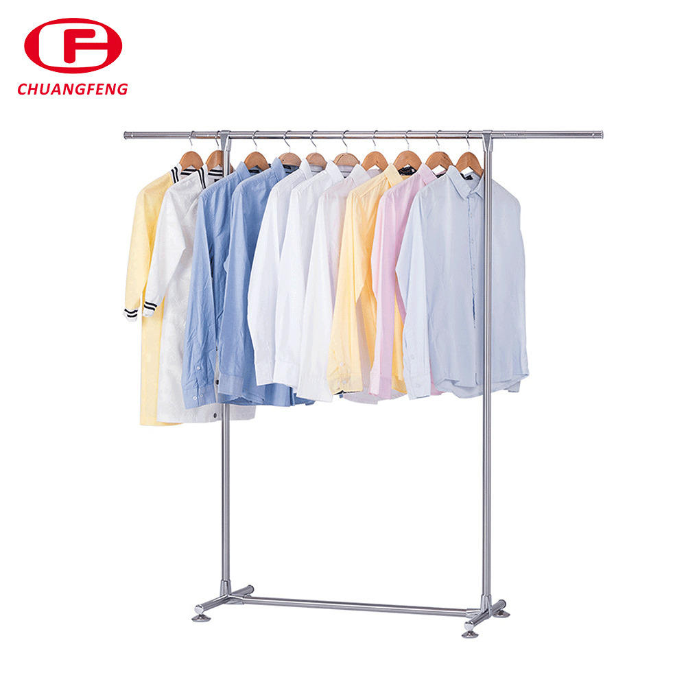 Chrome plating metal hanging clothing  display rack stand/retail store t shirt display racks