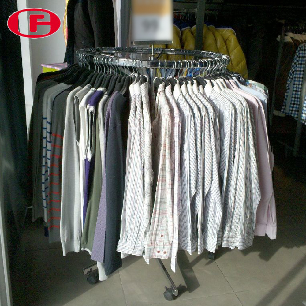 Chrome clothes shop custom display clothing rack