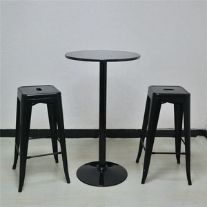 HYC-BT1 Metal base black color round modern high outdoor bar table