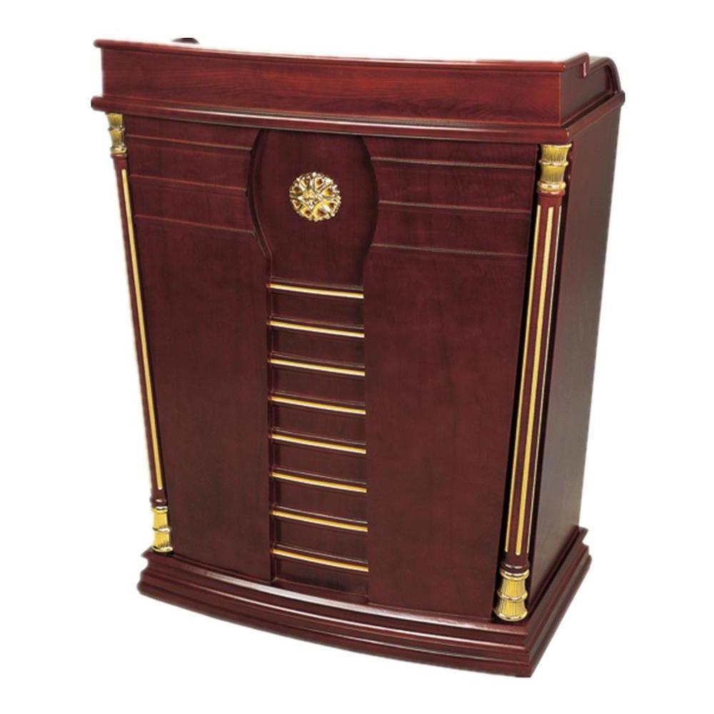 Yc-PF06 Best Selling Wholesale Premium Wooden Stainless Steel Speech Lectern Rostrum Pulpit Podium for Church and School