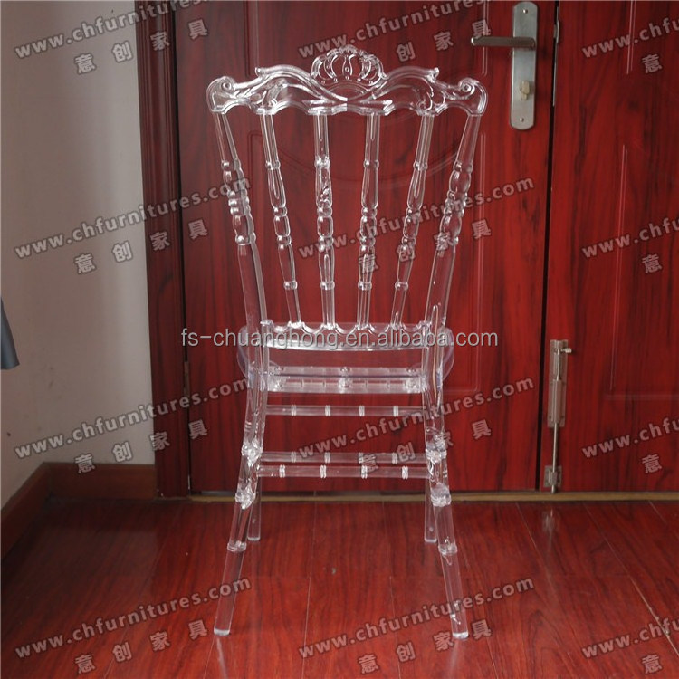 Wedding Event acrylic Crystal Clear Plastic Resin napoleon king throne chair rental YC-P88