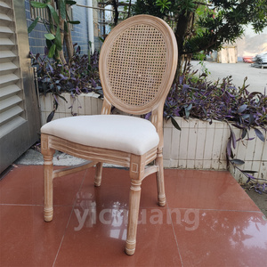 YC-D21-5 Wholesale stackable rattan round back wedding outdoor wooden chairs for events