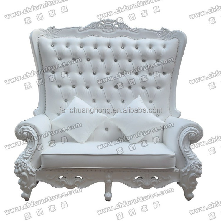 White Royal wedding throne chairs for bride and groom sofa chair for sale YC-D97