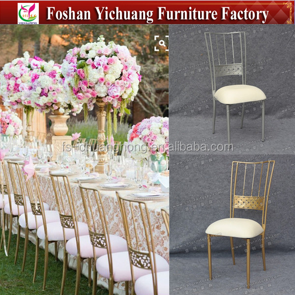 New Style Gold wedding banquet crown royal Stacking Hotel chair YC-K001